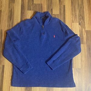 Polo Ralph Lauren Navy Blue Pullover 1/4 Zip Sweater Men’s Size Large